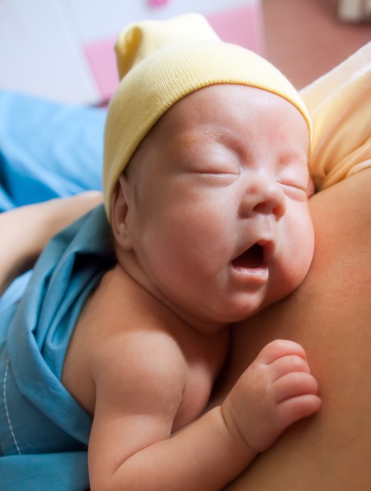 When you're having skin-to-skin time, you always want to make sure baby can breathe.