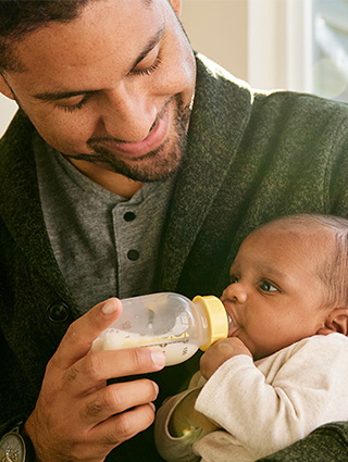 Help your baby learn to take a bottle of breastmilk.