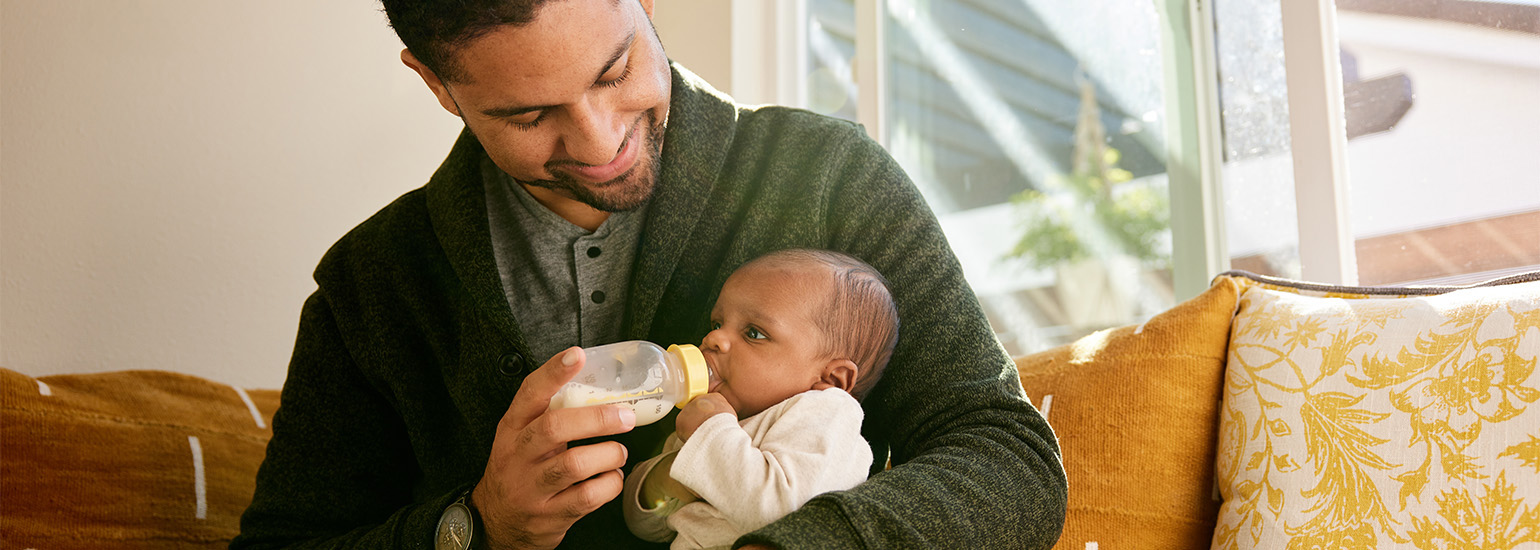 Help your baby learn to take a bottle of breastmilk.